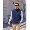 COOFANDY Mens Polar Fleece Vest Lightweight Sleeveless Jacket Warm Zip up Outerwear Vests with Zipper Pockets for Hiking(Navy)