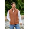 COOFANDY Mens Polar Fleece Vest Lightweight Sleeveless Jacket Warm Zip up Outerwear Vests with Zipper Pockets for Hiking(Terracotta)