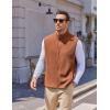 COOFANDY Mens Polar Fleece Vest Lightweight Sleeveless Jacket Warm Zip up Outerwear Vests with Zipper Pockets for Hiking(Terracotta)