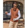 COOFANDY Mens Polar Fleece Vest Lightweight Sleeveless Jacket Warm Zip up Outerwear Vests with Zipper Pockets for Hiking(Terracotta)