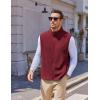 COOFANDY Mens Polar Fleece Vest Lightweight Sleeveless Jacket Warm Zip up Outerwear Vests with Zipper Pockets for Hiking(Wine Red)