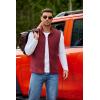 COOFANDY Mens Polar Fleece Vest Lightweight Sleeveless Jacket Warm Zip up Outerwear Vests with Zipper Pockets for Hiking(Wine Red)