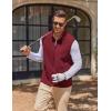 COOFANDY Mens Polar Fleece Vest Lightweight Sleeveless Jacket Warm Zip up Outerwear Vests with Zipper Pockets for Hiking(Wine Red)