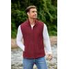 COOFANDY Mens Polar Fleece Vest Lightweight Sleeveless Jacket Warm Zip up Outerwear Vests with Zipper Pockets for Hiking(Wine Red)