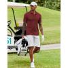 COOFANDY Mens Polo Shirt Short Sleeve Moisture Wicking Quick-Dry Golf Polo Athletic Tennis Collared T-Shirts(Wine Red)