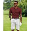 COOFANDY Mens Polo Shirt Short Sleeve Moisture Wicking Quick-Dry Golf Polo Athletic Tennis Collared T-Shirts(Wine Red)