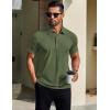 COOFANDY Men’s Polo Shirts Short Sleeve Slim Fit Casual Solid Basic Golf Shirt Collared T-Shirt(Army Green)