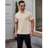 COOFANDY Men’s Polo Shirts Short Sleeve Slim Fit Casual Solid Basic Golf Shirt Collared T-Shirt(Light Khaki)