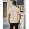 COOFANDY Men’s Polo Shirts Short Sleeve Slim Fit Casual Solid Basic Golf Shirt Collared T-Shirt(Light Khaki)