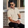 COOFANDY Men’s Polo Shirts Short Sleeve Slim Fit Casual Solid Basic Golf Shirt Collared T-Shirt(Light Khaki)