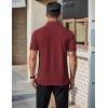 COOFANDY Men’s Polo Shirts Short Sleeve Slim Fit Casual Solid Basic Golf Shirt Collared T-Shirt(Wine Red)