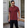 COOFANDY Men’s Polo Shirts Short Sleeve Slim Fit Casual Solid Basic Golf Shirt Collared T-Shirt(Wine Red)