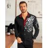 COOFANDY Men’s Print Button Down Dress Shirt Fashion Long Sleeve Casual Shirts(01-black (Tiger))