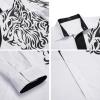 COOFANDY Men’s Print Button Down Dress Shirt Fashion Long Sleeve Casual Shirts(02-white (Tiger))