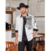 COOFANDY Men’s Print Button Down Dress Shirt Fashion Long Sleeve Casual Shirts(02-white (Tiger))