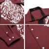 COOFANDY Men’s Print Button Down Dress Shirt Fashion Long Sleeve Casual Shirts(03-red (Tiger))