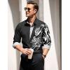 COOFANDY Men’s Print Button Down Dress Shirt Fashion Long Sleeve Casual Shirts(Black)