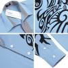 COOFANDY Men’s Print Button Down Dress Shirt Fashion Long Sleeve Casual Shirts(Clear Blue)