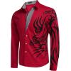 COOFANDY Men’s Print Button Down Dress Shirt Fashion Long Sleeve Casual Shirts(Red)