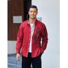COOFANDY Men’s Print Button Down Dress Shirt Fashion Long Sleeve Casual Shirts(Red)