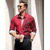 COOFANDY Men’s Print Button Down Dress Shirt Fashion Long Sleeve Casual Shirts(Red)