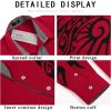 COOFANDY Men’s Print Button Down Dress Shirt Fashion Long Sleeve Casual Shirts(Red)
