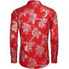 COOFANDY Men’s Print Button Down Dress Shirt Fashion Long Sleeve Casual Shirts(Red( Long Sleeve))