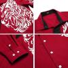 COOFANDY Men’s Print Button Down Dress Shirt Fashion Long Sleeve Casual Shirts(Red (Tiger))