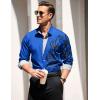COOFANDY Men’s Print Button Down Dress Shirt Fashion Long Sleeve Casual Shirts(Royal Blue)