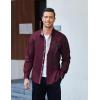 COOFANDY Men’s Print Button Down Dress Shirt Fashion Long Sleeve Casual Shirts(Wine Red)