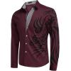 COOFANDY Men’s Print Button Down Dress Shirt Fashion Long Sleeve Casual Shirts(Wine Red)