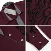 COOFANDY Men’s Print Button Down Dress Shirt Fashion Long Sleeve Casual Shirts(Wine Red)