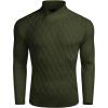COOFANDY Mens Pullover Sweaters Fashion Diamond Knit Sweater Stylish Knitwear Lightweight Jumper(Army Green)