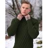 COOFANDY Mens Pullover Sweaters Fashion Diamond Knit Sweater Stylish Knitwear Lightweight Jumper(Army Green)