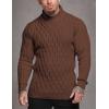 COOFANDY Mens Pullover Sweaters Fashion Diamond Knit Sweater Stylish Knitwear Lightweight Jumper(Dark Brown)