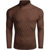 COOFANDY Mens Pullover Sweaters Fashion Diamond Knit Sweater Stylish Knitwear Lightweight Jumper(Dark Brown)
