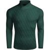 COOFANDY Mens Pullover Sweaters Fashion Diamond Knit Sweater Stylish Knitwear Lightweight Jumper(Green)