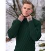 COOFANDY Mens Pullover Sweaters Fashion Diamond Knit Sweater Stylish Knitwear Lightweight Jumper(Green)