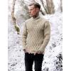 COOFANDY Mens Pullover Sweaters Fashion Diamond Knit Sweater Stylish Knitwear Lightweight Jumper(Khaki)