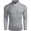 COOFANDY Mens Pullover Sweaters Fashion Diamond Knit Sweater Stylish Knitwear Lightweight Jumper(Light Grey)