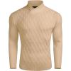 COOFANDY Mens Pullover Sweaters Fashion Diamond Knit Sweater Stylish Knitwear Lightweight Jumper(Light Khaki)