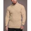 COOFANDY Mens Pullover Sweaters Fashion Diamond Knit Sweater Stylish Knitwear Lightweight Jumper(Light Khaki)