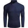 COOFANDY Mens Pullover Sweaters Fashion Diamond Knit Sweater Stylish Knitwear Lightweight Jumper(Navy Blue)