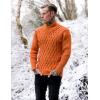 COOFANDY Mens Pullover Sweaters Fashion Diamond Knit Sweater Stylish Knitwear Lightweight Jumper(Orange)