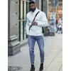 COOFANDY Mens Pullover Sweaters Fashion Diamond Knit Sweater Stylish Knitwear Lightweight Jumper(White)