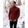 COOFANDY Mens Pullover Sweaters Fashion Diamond Knit Sweater Stylish Knitwear Lightweight Jumper(Wine Red)