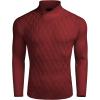 COOFANDY Mens Pullover Sweaters Fashion Diamond Knit Sweater Stylish Knitwear Lightweight Jumper(Wine Red)
