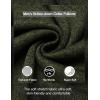 COOFANDY Men’s Quarter Button Henley Sweater Casual Knitted Sweatshirt Mock Neck Thermal Fleece Pullover Sweater with Pocket(Green Black Jasper)