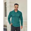 COOFANDY Men’s Quarter Button Henley Sweater Casual Knitted Sweatshirt Mock Neck Thermal Fleece Pullover Sweater with Pocket(Green and Black)