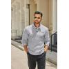 COOFANDY Men’s Quarter Button Henley Sweater Casual Knitted Sweatshirt Mock Neck Thermal Fleece Pullover Sweater with Pocket(Grey)